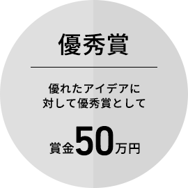 優秀賞：優れたアイデアに対して優秀賞として賞金50万円